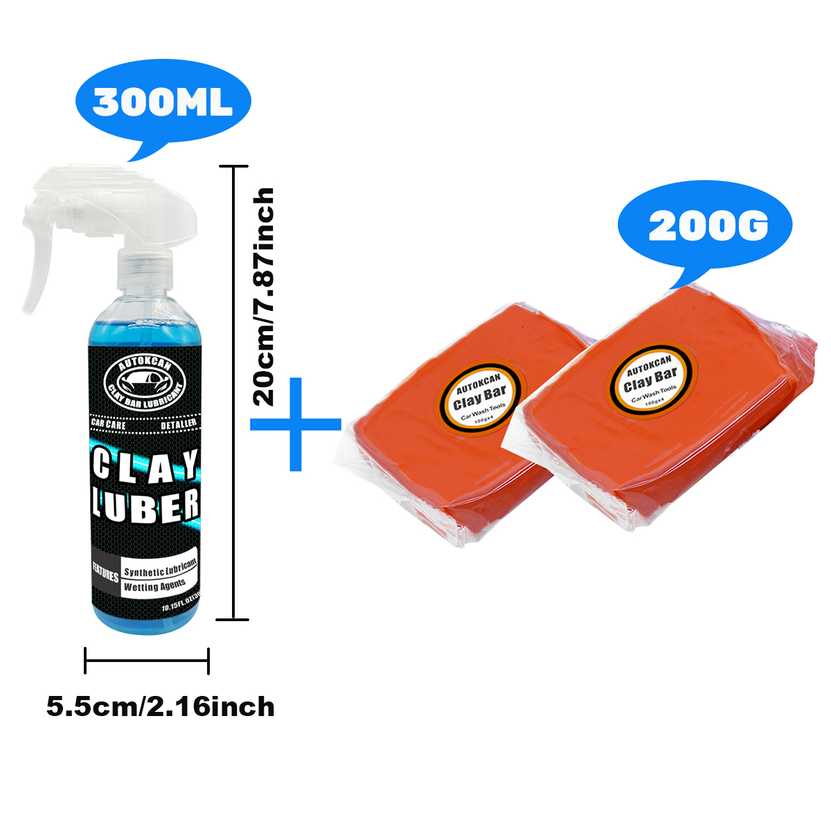 Clay Bar Lubricant - 200G araba kil Bar ve 300ml