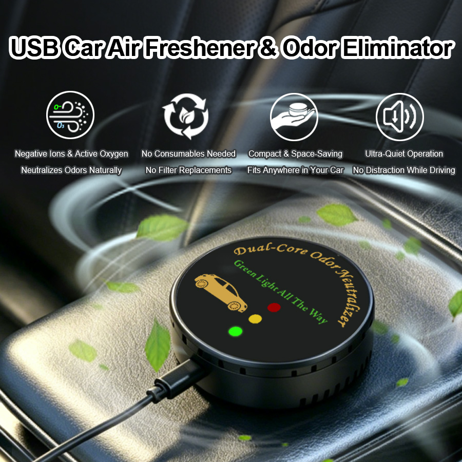 Odor Eliminator Car - Araba Hava Temizleyici, Filtresiz USB Tak-Çalıştır