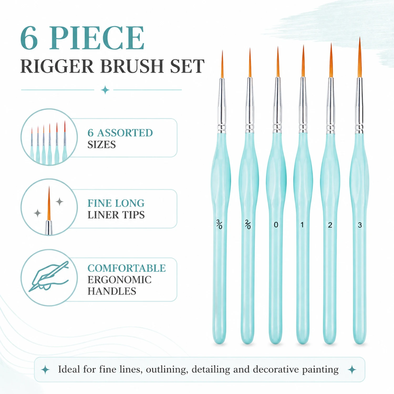 6 adet Rigger Boya Fırçası Set - Detailing Brush Set incelemesi ve fiyatı